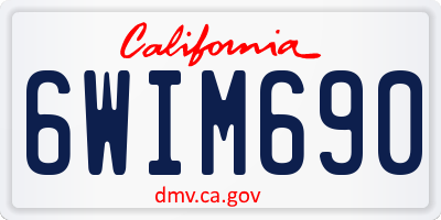 CA license plate 6WIM690