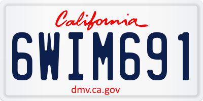 CA license plate 6WIM691