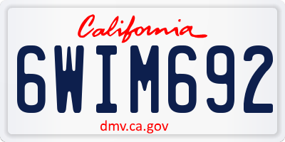 CA license plate 6WIM692