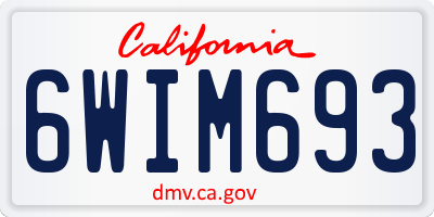 CA license plate 6WIM693
