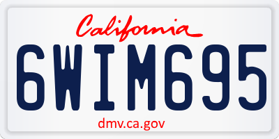 CA license plate 6WIM695