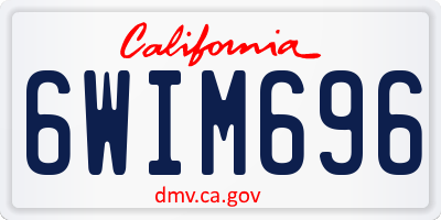CA license plate 6WIM696