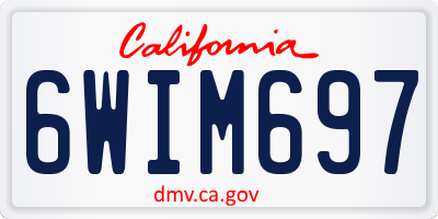 CA license plate 6WIM697