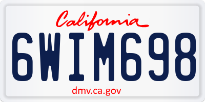 CA license plate 6WIM698