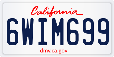 CA license plate 6WIM699