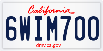 CA license plate 6WIM700