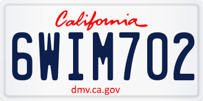 CA license plate 6WIM702