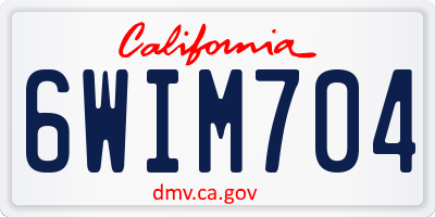 CA license plate 6WIM704