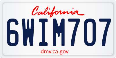 CA license plate 6WIM707