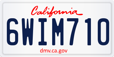 CA license plate 6WIM710