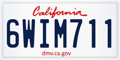 CA license plate 6WIM711