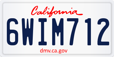 CA license plate 6WIM712