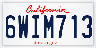 CA license plate 6WIM713