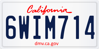 CA license plate 6WIM714