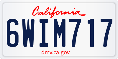 CA license plate 6WIM717
