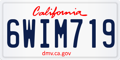 CA license plate 6WIM719