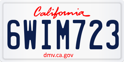CA license plate 6WIM723