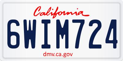 CA license plate 6WIM724