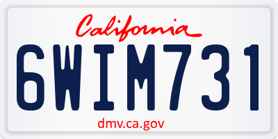 CA license plate 6WIM731