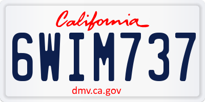 CA license plate 6WIM737