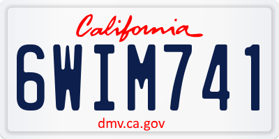 CA license plate 6WIM741