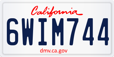 CA license plate 6WIM744