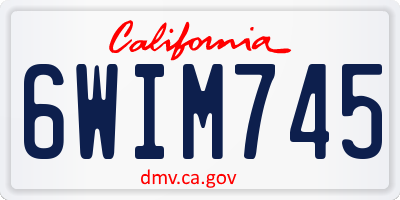 CA license plate 6WIM745