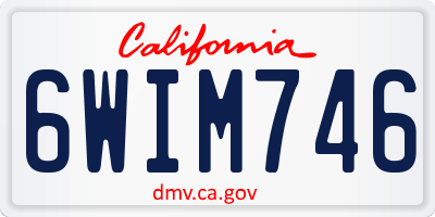 CA license plate 6WIM746