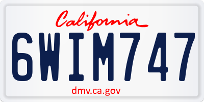 CA license plate 6WIM747