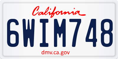 CA license plate 6WIM748