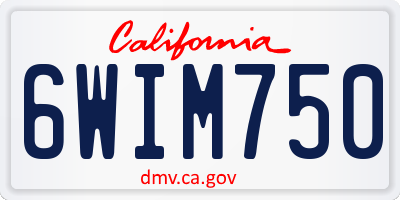 CA license plate 6WIM750