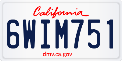 CA license plate 6WIM751