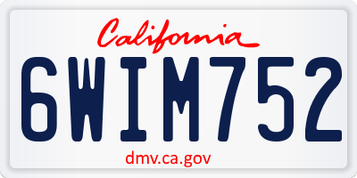CA license plate 6WIM752