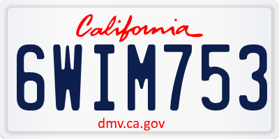 CA license plate 6WIM753
