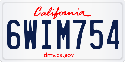 CA license plate 6WIM754