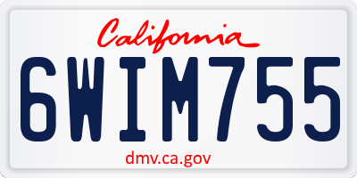 CA license plate 6WIM755