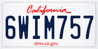 CA license plate 6WIM757