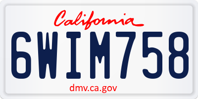 CA license plate 6WIM758