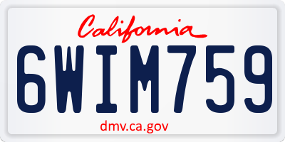 CA license plate 6WIM759