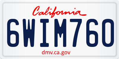 CA license plate 6WIM760