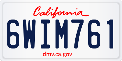 CA license plate 6WIM761