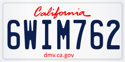 CA license plate 6WIM762