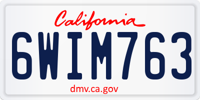 CA license plate 6WIM763