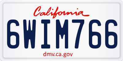 CA license plate 6WIM766