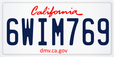 CA license plate 6WIM769
