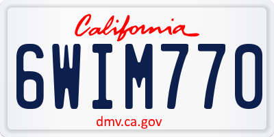 CA license plate 6WIM770