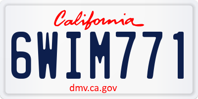 CA license plate 6WIM771