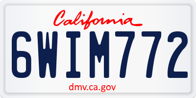 CA license plate 6WIM772