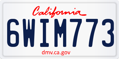 CA license plate 6WIM773
