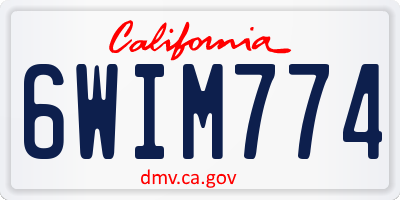 CA license plate 6WIM774